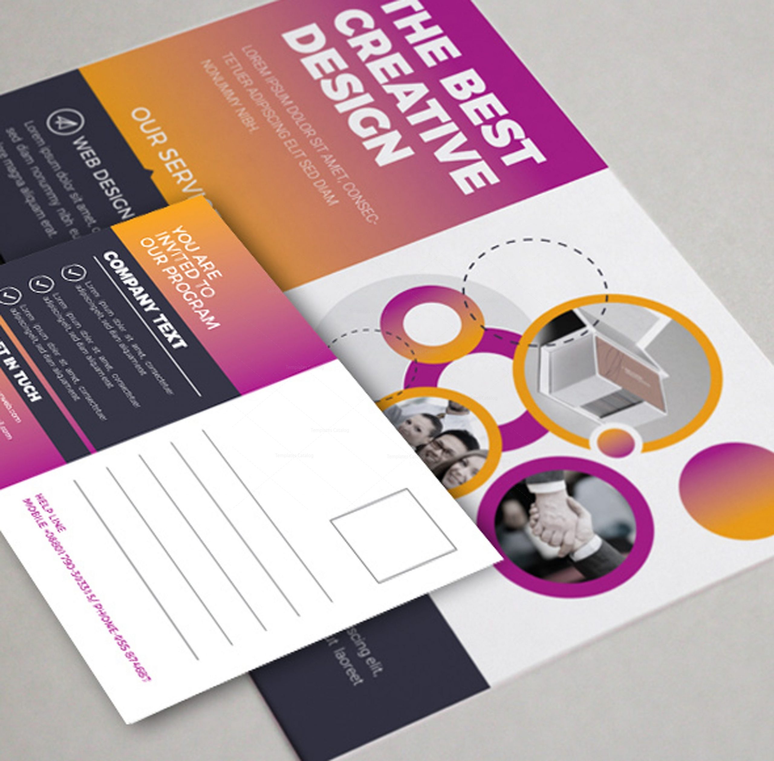 Stylish Corporate Postcard Design Template - Templates Engine | High ...