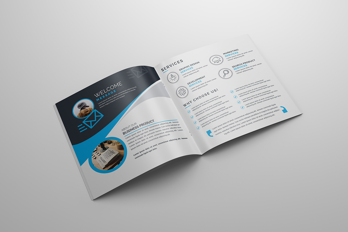 Square Bi-Fold Business Brochure Template - Templates Engine | High ...