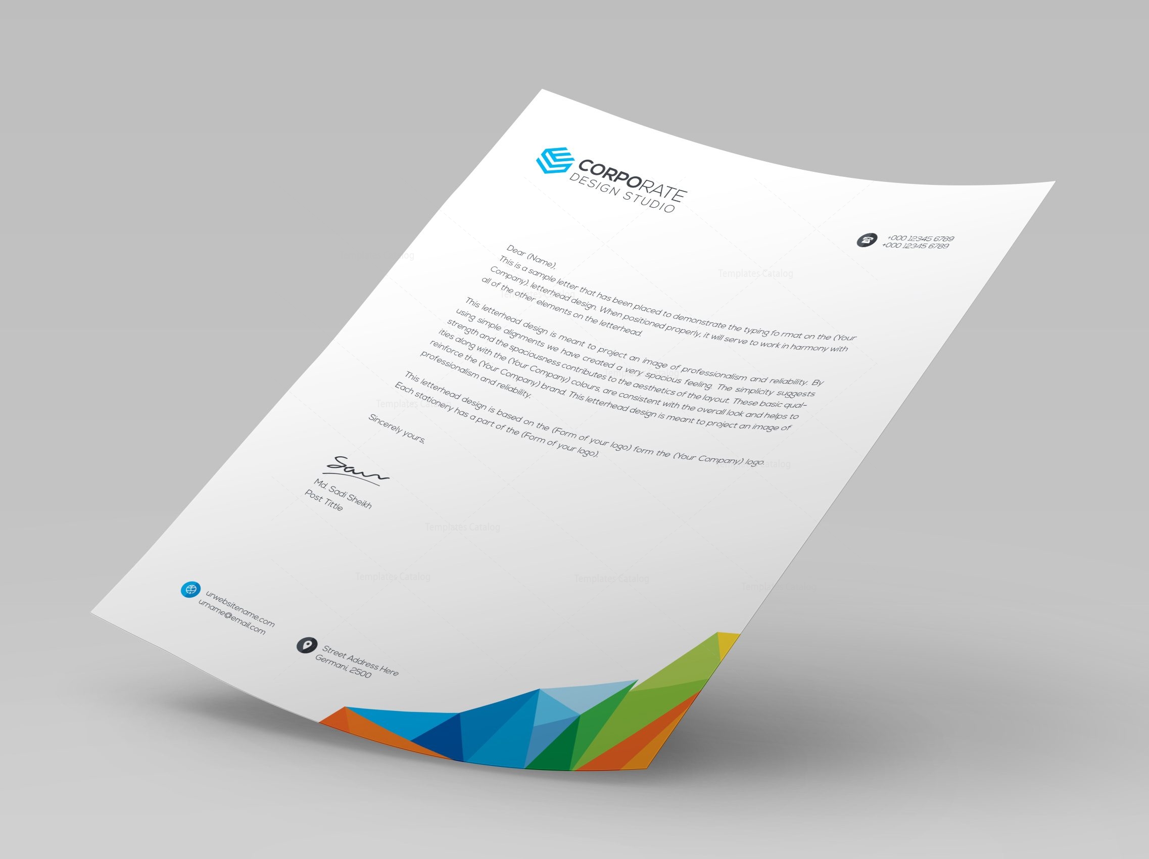 Rainbow Letterhead Template - Templates Engine  High Quality Throughout Letterhead With Logo Template